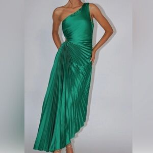 House of Harlow 1960 Green One-Shoulder Maxi Dress